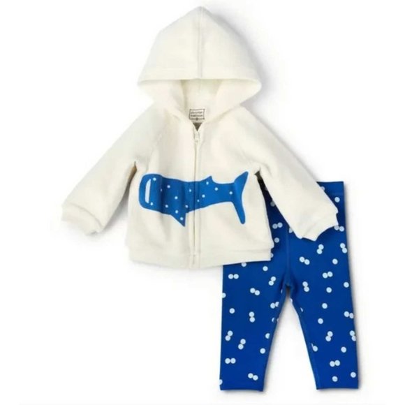 Christian Robinson Whale/ Polka Dot Zip Hoodie w/Pants 3-6 MO (3737) - Picture 1 of 3